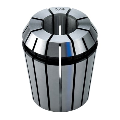 A Royal ER-11 Ultra-Precision Collet shown in 3/4", featuring a 0.0002 inch TIR accuracy guarantee.